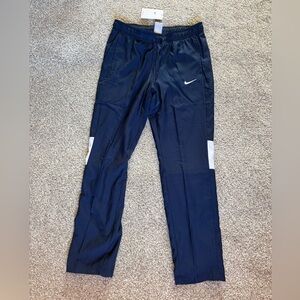 NWT Nike Dri-FIT Navy Blue Track Pants with White Accents Size Medium